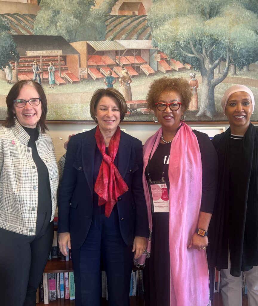 Face to Face Executive Director, Hanna Getachew-Kreusser with U.S. Senator Amy Klobuchar of Minnesota